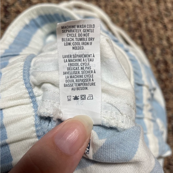 Aerie Cotton Blue and White Striped Shorts, Size XS - Picture 6 of 6